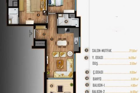 Продажа квартиры  в Томюке, Мерсине, Турция 3 комн., 120м2, №207031 – фото 26