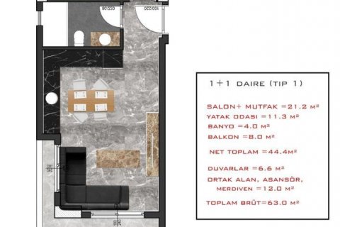 Apartment for sale  in Avsallar, Antalya, Turkey, 58m2, No. 208230 – photo 27