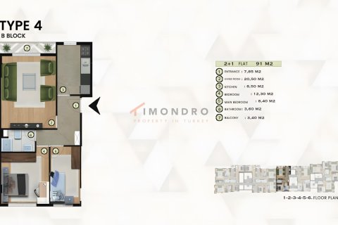 Apartment for sale  in Eyup, Istanbul, Turkey, 2 bedrooms, 128m2, No. 206935 – photo 7