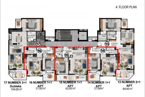 Продажа квартиры  в Аланье, Анталье, Турция 1+1, 60м2, №206925 – фото 21