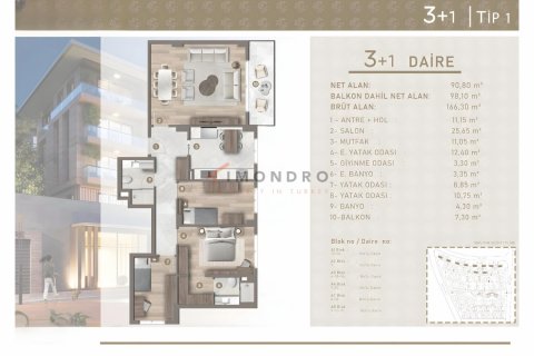 Продажа квартиры  в Стамбуле, Турция 4+1, 280м2, №193933 – фото 15