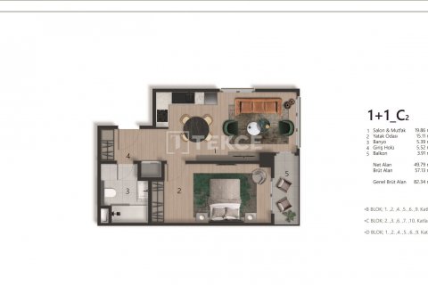 1+1 Leilighet  i Istanbul, Tyrkia Nr. 191128 - 19