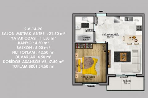 Lejlighed i Alanya, Antalya, Tyrkiet Nr. 208900 - 24