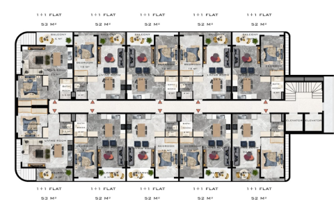 Apartment for sale  in Oba, Antalya, Turkey, 1 bedroom, 52m2, No. 145443 – photo 29