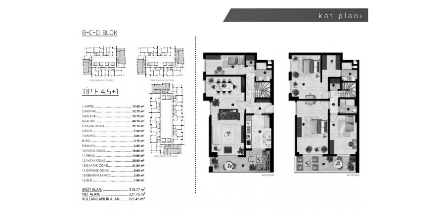 نقشه طبقه Layout4BR-51