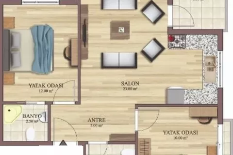 آپارتمان در  Aegean Region ، ترکیه 2 خوابه ، 75 متر مربع.  شماره 189440 - 14