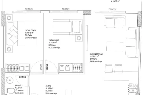 2+1 Wohnung  in Aksu, Antalya, Türkei Nr. 189486 - 18