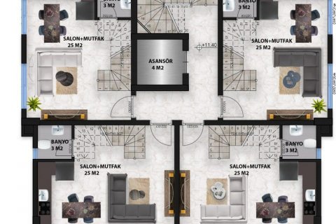 Продажа квартиры  в Оба, Анталье, Турция 2 комн., 40м2, №208240 – фото 26