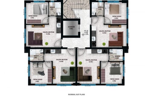 Продажа квартиры  в Оба, Анталье, Турция 2 комн., 40м2, №208240 – фото 25