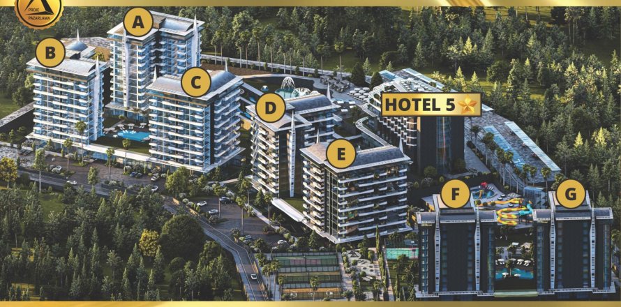 1+1 Lejlighed  i Avsallar, Antalya, Tyrkiet Nr. 188817