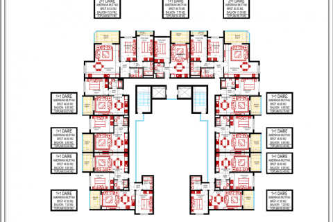 1+1 Leilighet  i Mahmutlar, Antalya, Tyrkia Nr. 39947 - 26