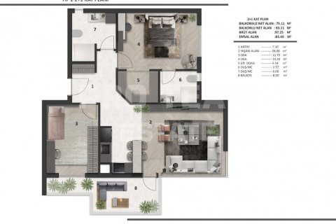 Leilighet  i Altintash, Antalya, Tyrkia Nr. 190208 - 12