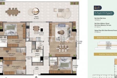 Продажа квартиры  в Стамбуле, Турция 5+1, 286м2, №210413 – фото 23