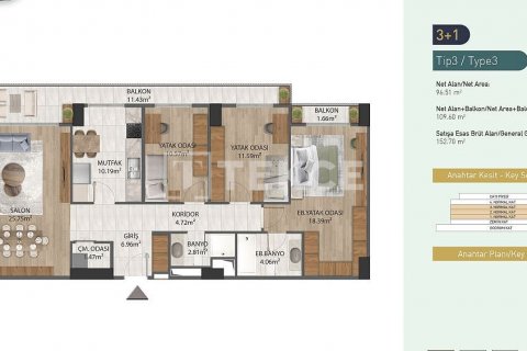 Продажа квартиры  в Стамбуле, Турция 5+1, 286м2, №210413 – фото 19