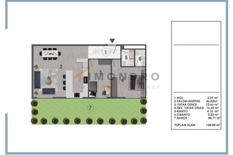 1+1 Lägenhet  i Aksu, Antalya, Turkiet Nr. 191813 - 20