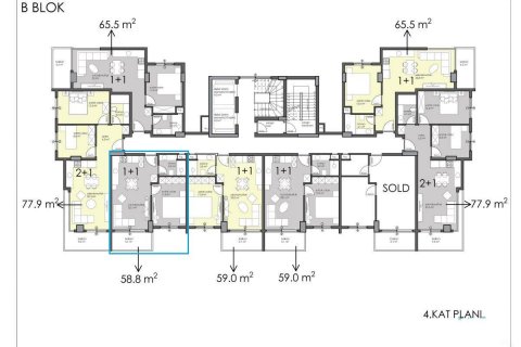 آپارتمان در  Alanya ، ترکیه 58.8 متر مربع.  شماره 208252 - 22