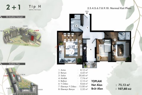 Продажа квартиры  в Эйюпе, Стамбуле, Турция 4+1, 175м2, №193689 – фото 25