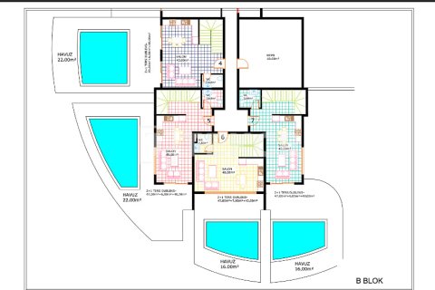 2+1 Leilighet  i Alanya, Antalya, Tyrkia Nr. 190678 - 30