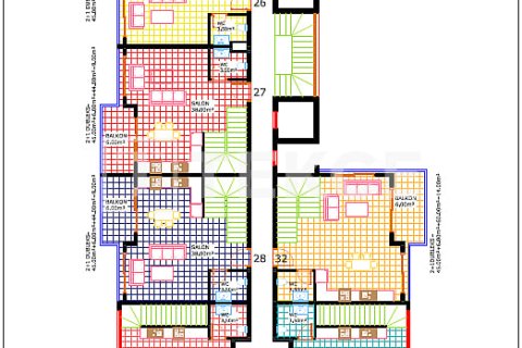 2+1 Leilighet  i Alanya, Antalya, Tyrkia Nr. 190678 - 25